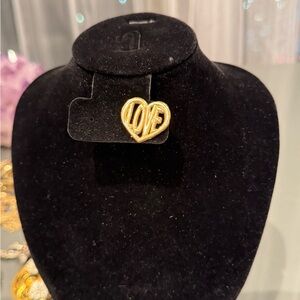 Vintage Gold Heart Love Brooch